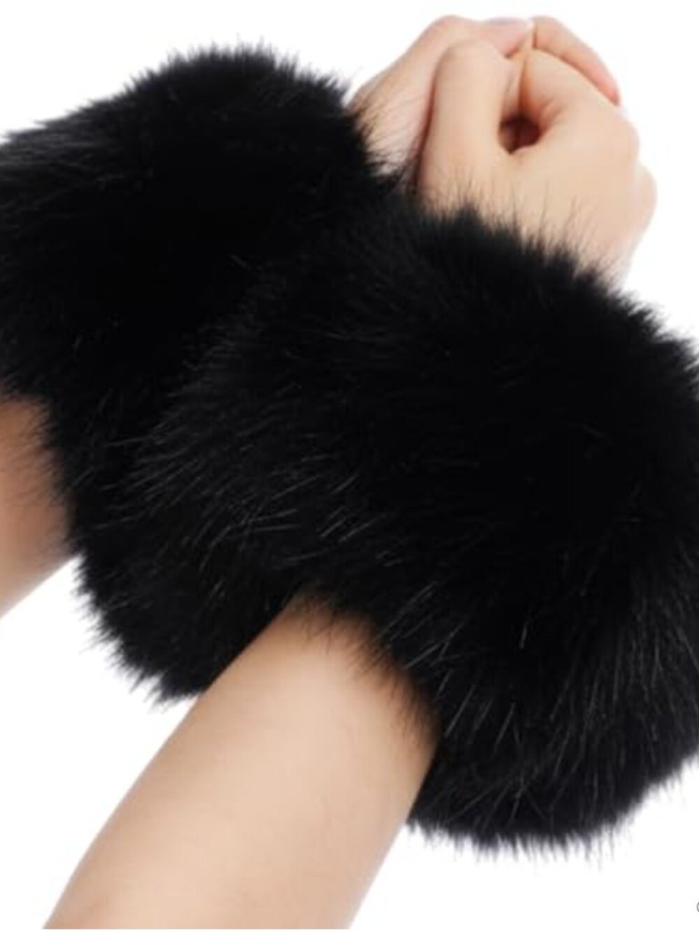 Faux Fur Wrist Cuffs Arm Warmers Elastic Winter Warm Wristbands
